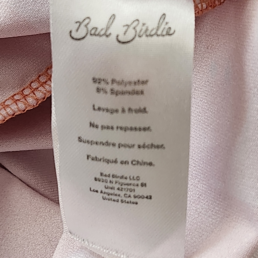 Bad Birdie coral and white geometric patterned golf polo Shirt men's size Small - Picture 11 of 11